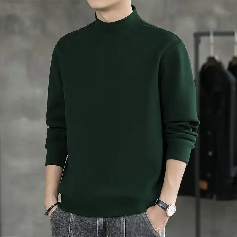 Men's Velvet T-Shirt Tan Winter Warm - Image 12