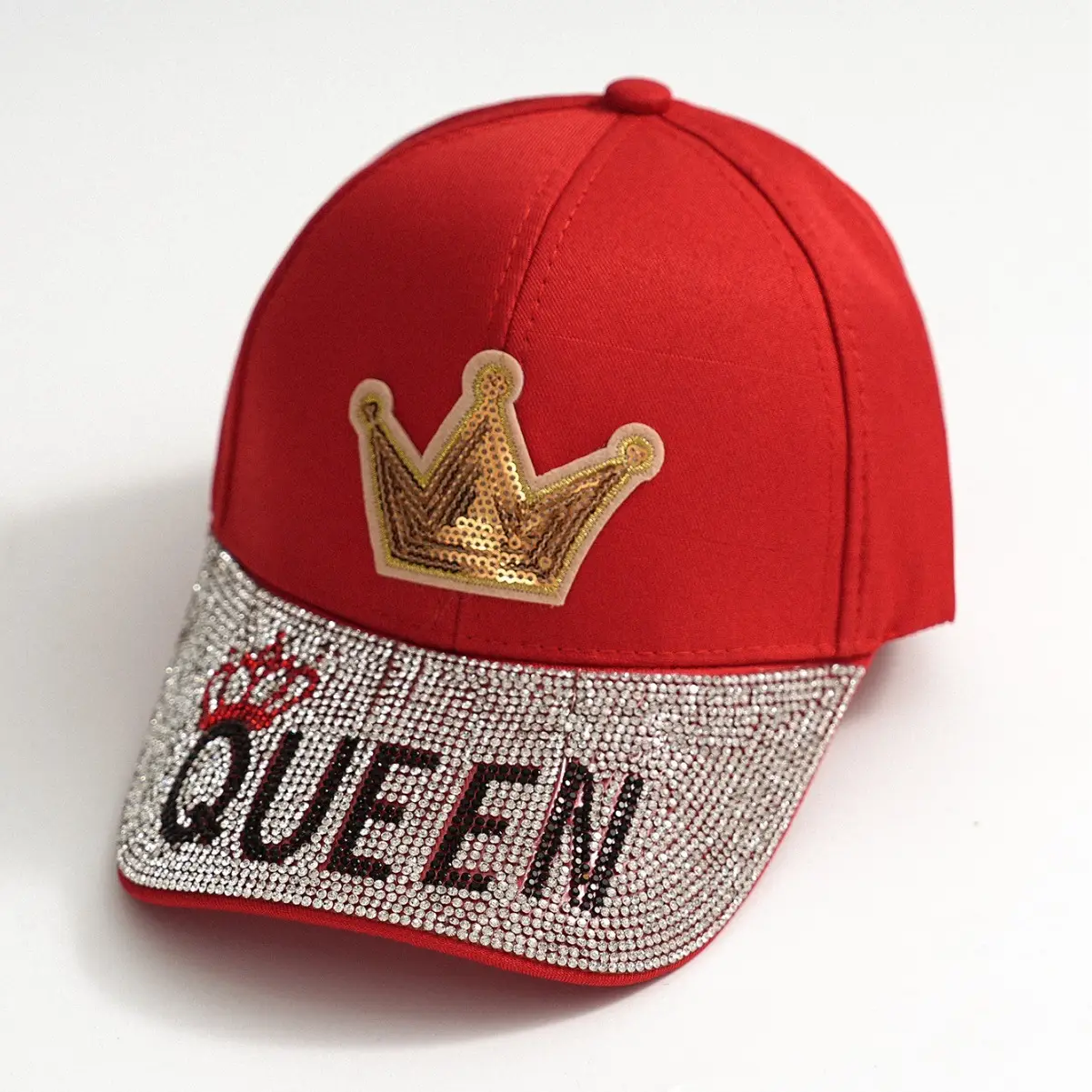 Men Women Queen Crown Baseball Cap Red Diamond Cap - Image 6