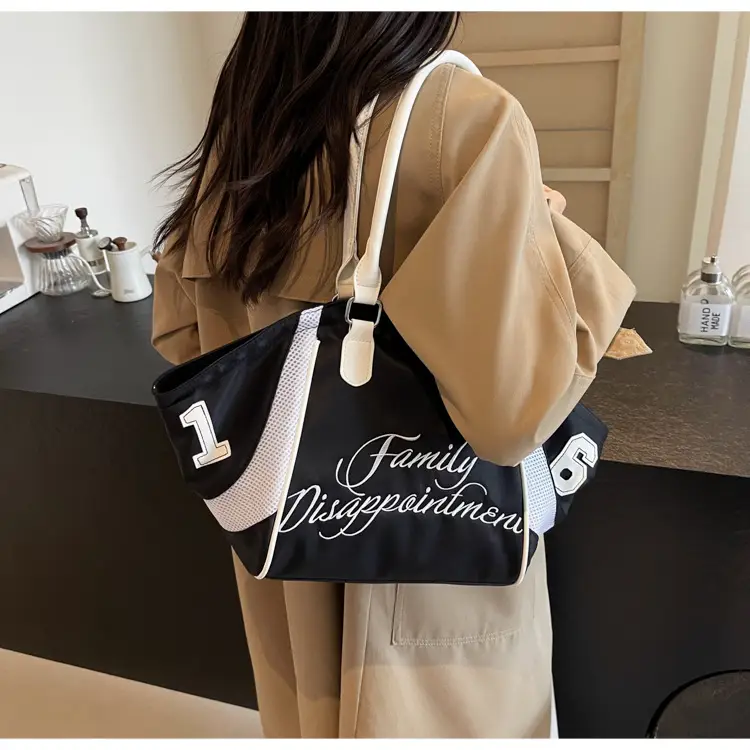 White Embroidered Single Shoulder Tote Bag for Women — feature 29