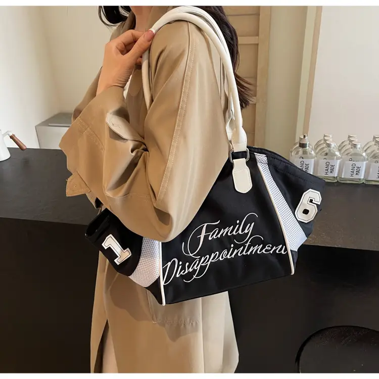 White Embroidered Single Shoulder Tote Bag for Women — feature 33