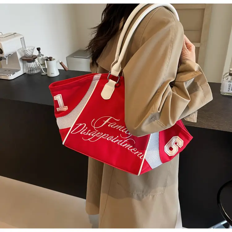 White Embroidered Single Shoulder Tote Bag for Women — feature 37