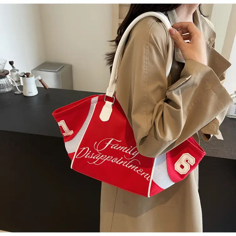 White Embroidered Single Shoulder Tote Bag for Women — feature 38