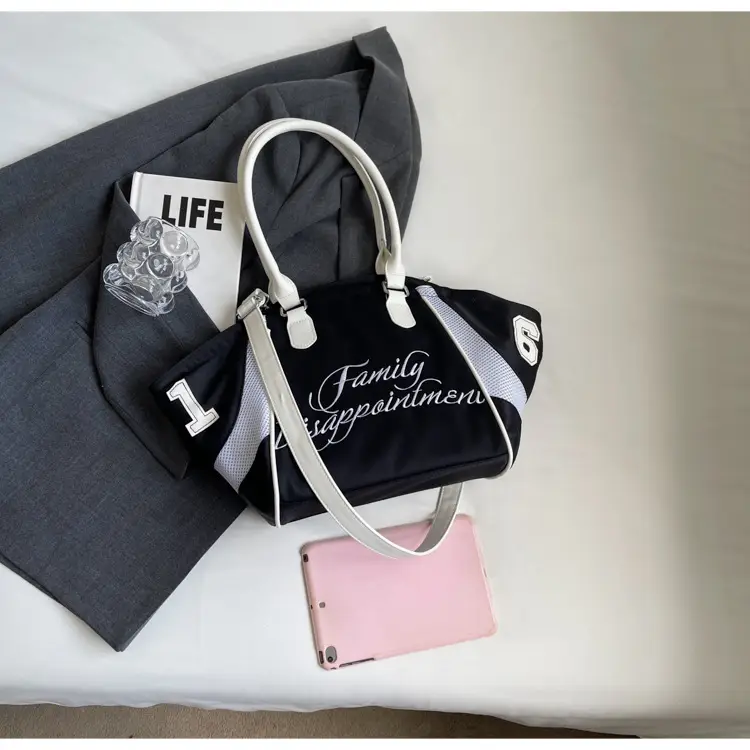 White Embroidered Single Shoulder Tote Bag for Women — feature 7