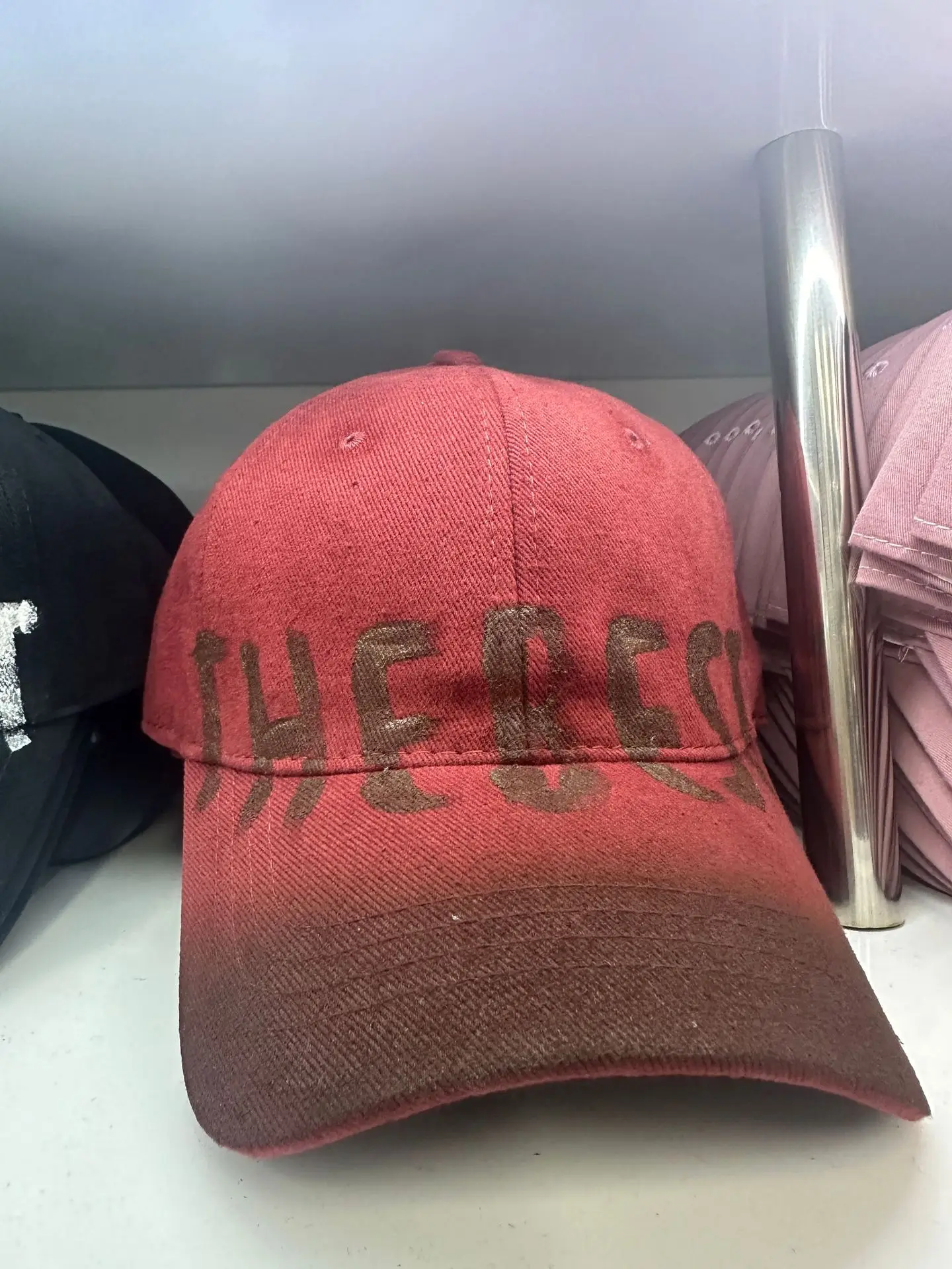 Women Washed Old Letter Cap Blue Retro Big Head - Image 2