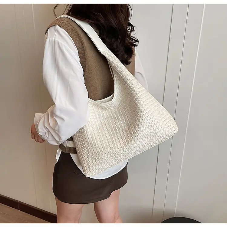 Women Crossbody Bag Large Capacity Woven Beige — feature 20
