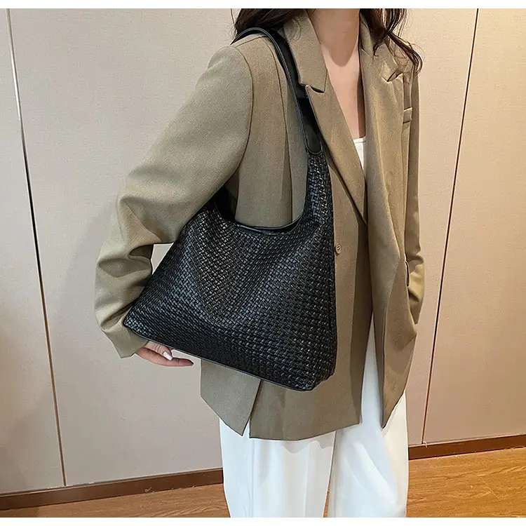 Women Crossbody Bag Large Capacity Woven Beige — feature 25