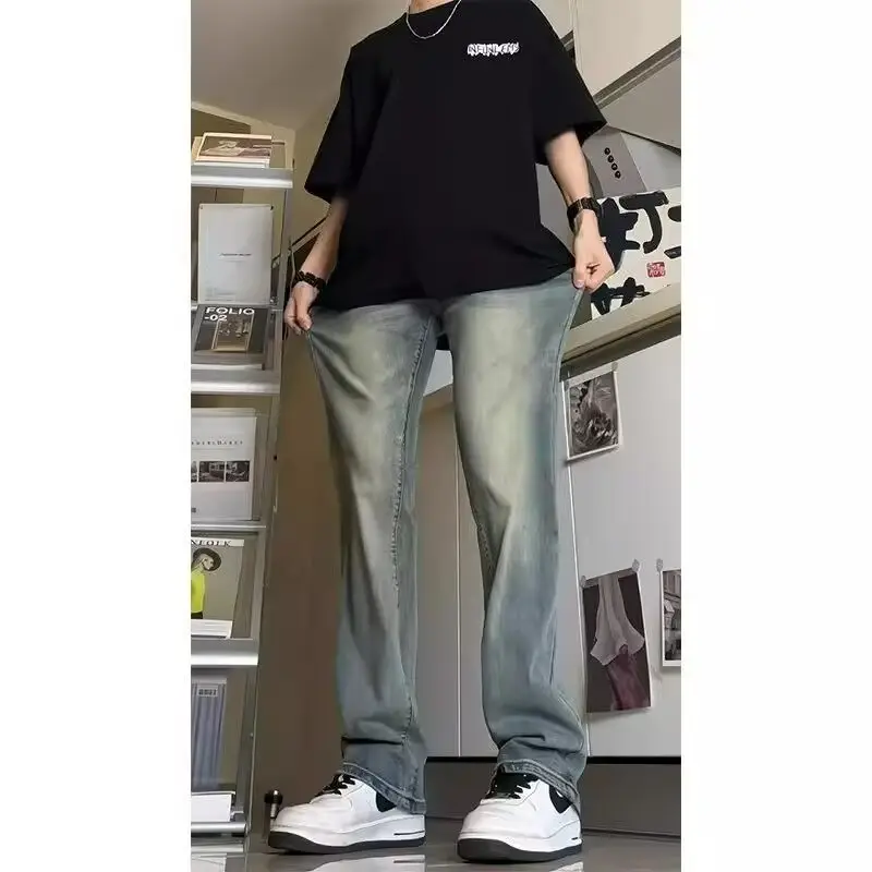 Vintage Blue Denim Jeans Men's Slim Fit Autumn Wear — feature 5