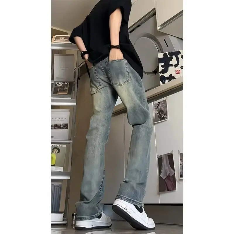 Vintage Blue Denim Jeans Men's Slim Fit Autumn Wear — feature 6