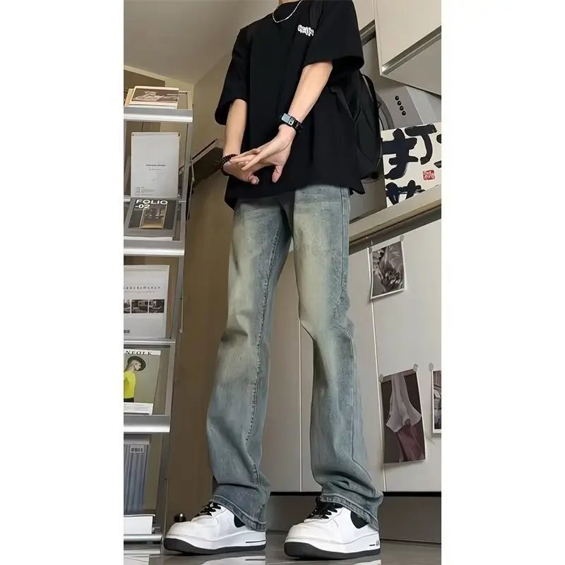 Vintage Blue Denim Jeans Men's Slim Fit Autumn Wear — feature 7