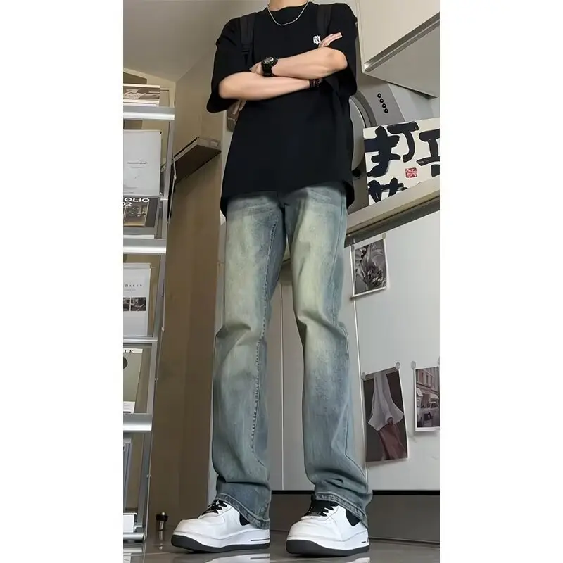 Vintage Blue Denim Jeans Men's Slim Fit Autumn Wear — feature 8