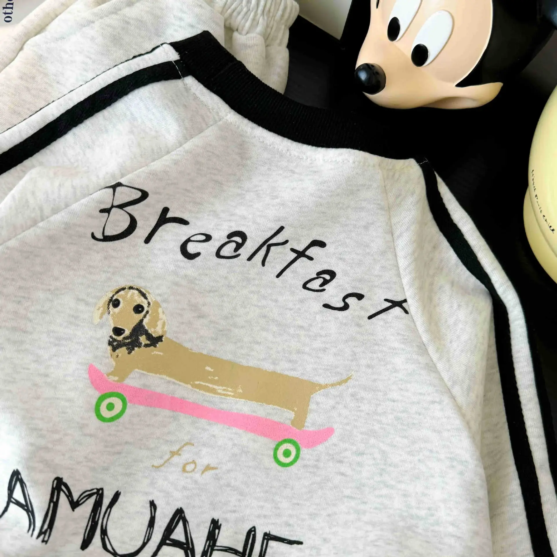 Children's Cartoon Sweatshirt Set White Black — feature 11