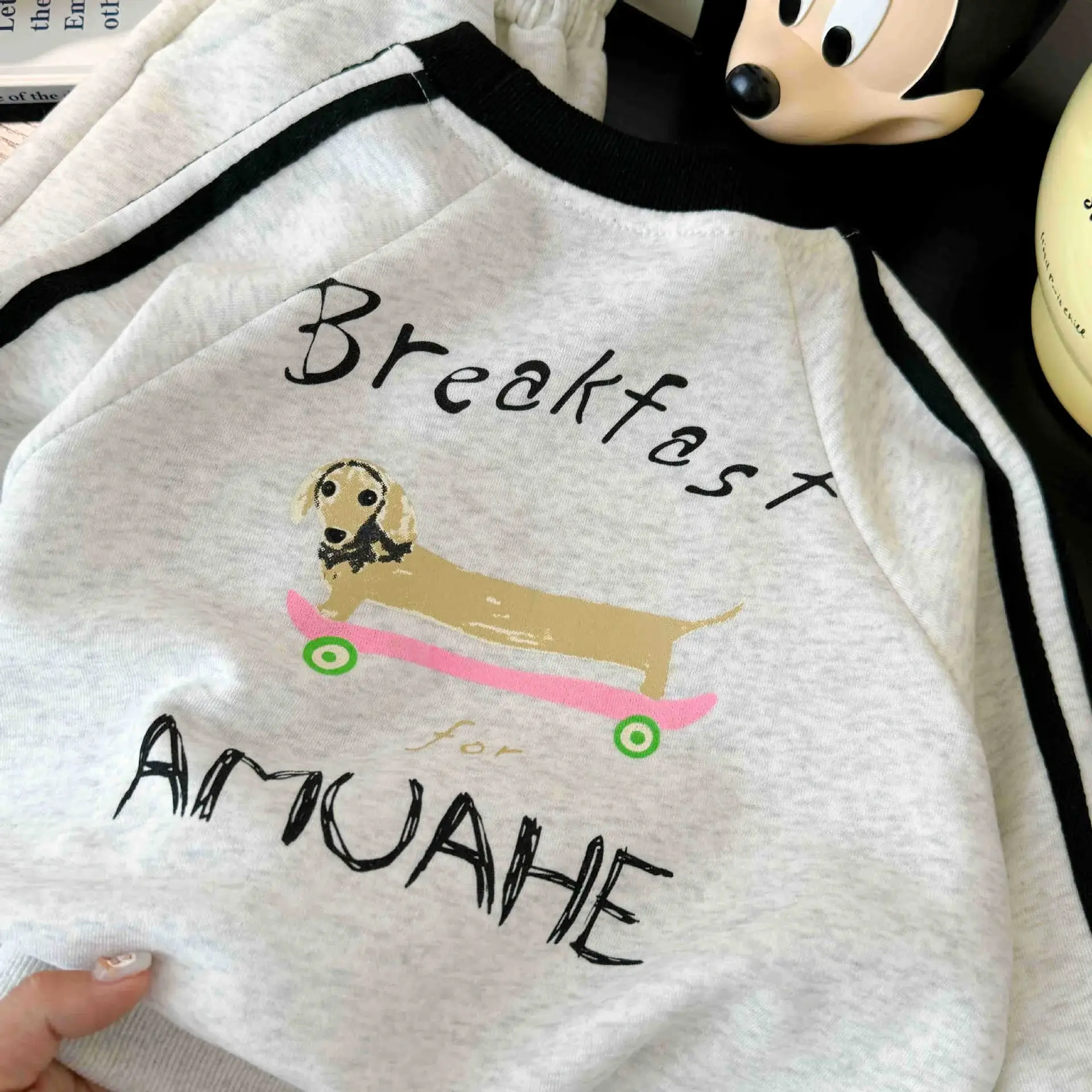 Children's Cartoon Sweatshirt Set White Black — feature 12