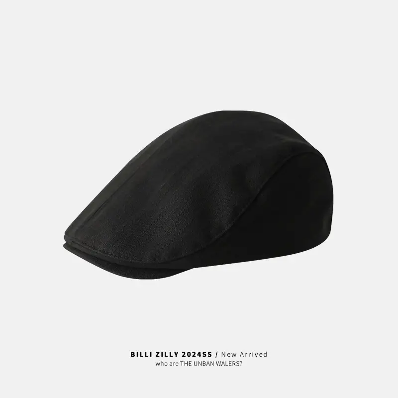 British Style Vintage Newsboy Hat Men's Solid Color - Image 3