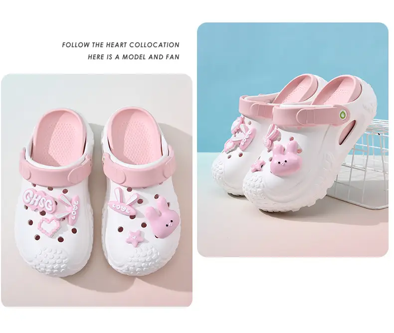 Women's Pink Cartoon Hole Sandals Summer β feature 13