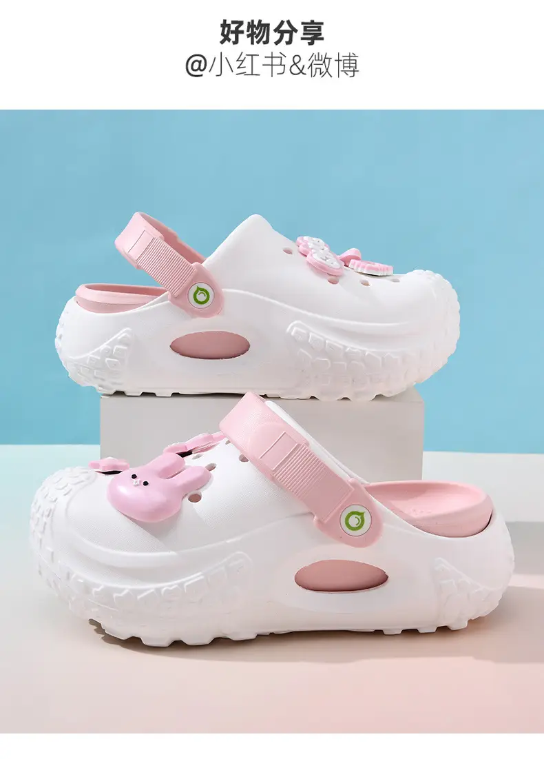 Women's Pink Cartoon Hole Sandals Summer β feature 14