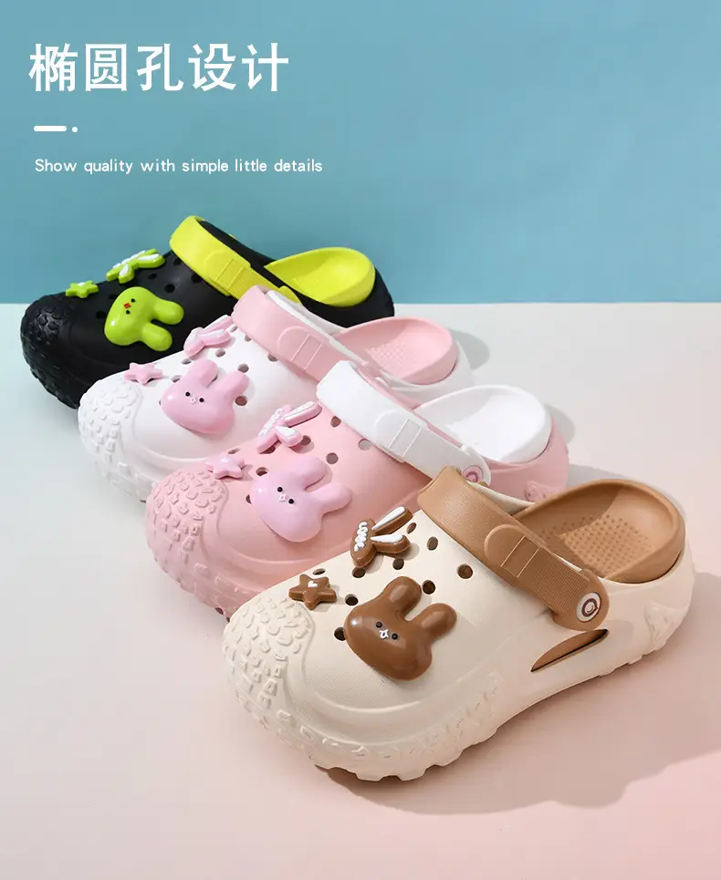 Women's Pink Cartoon Hole Sandals Summer β feature 5