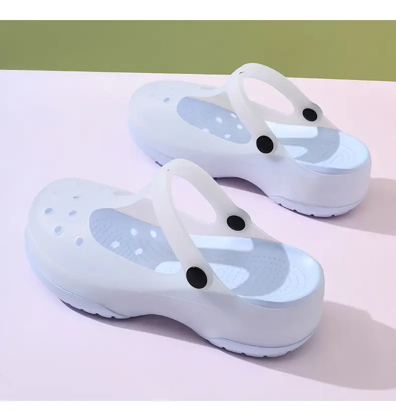 Summer New Women's Contrast Cave Shoes Thick Sole Non-slip Wear-resistant Fashionable Simple Indoor and Outdoor Baotou Beach Sandals — feature 16