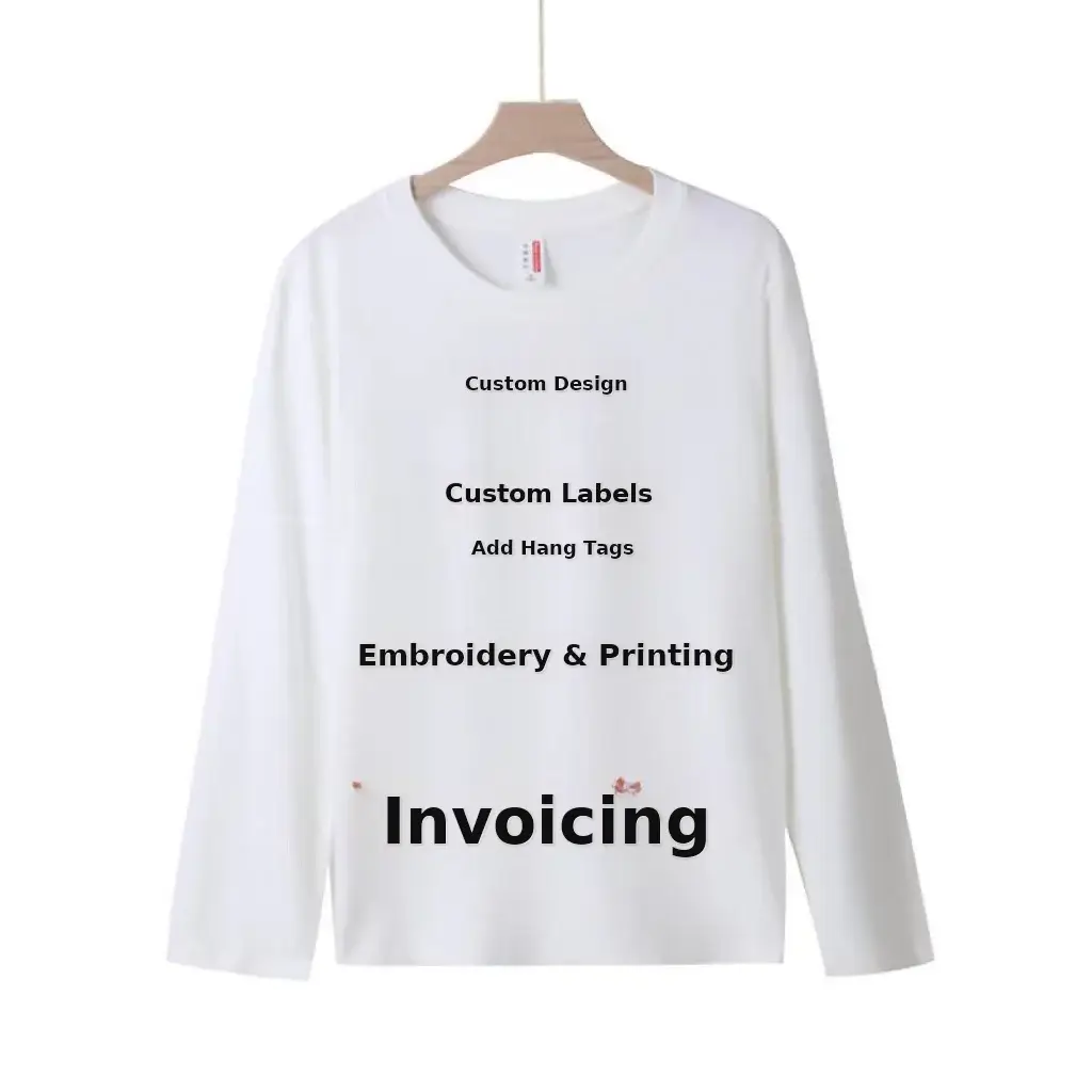 Women White Long Sleeve Cotton T-Shirt — feature 1