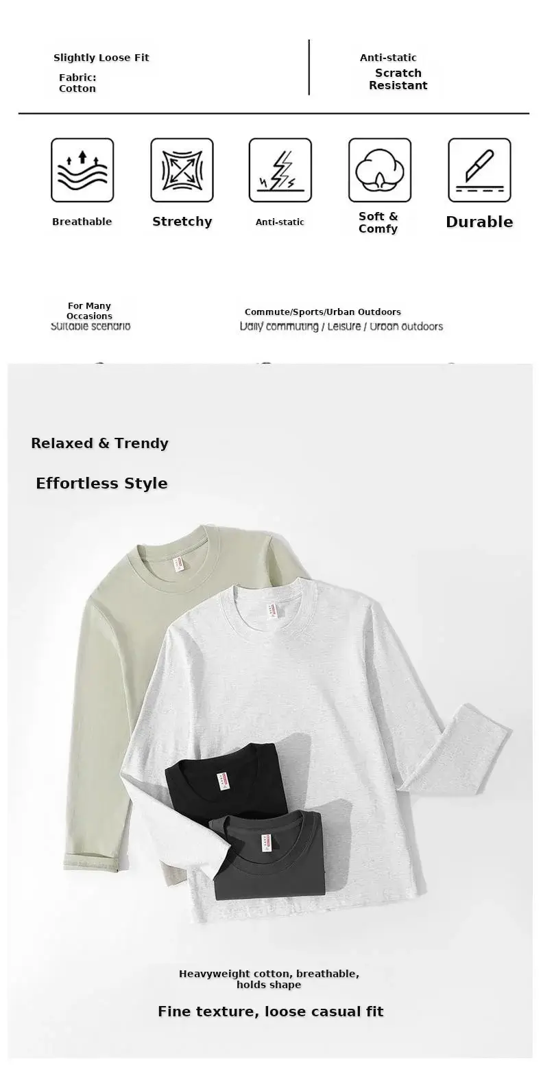Women White Long Sleeve Cotton T-Shirt — feature 5