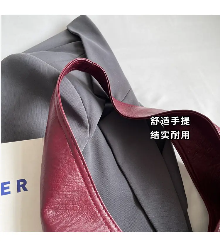 Large Capacity Women's Tote Bag Brown Leather Winter Shoulder — feature 13