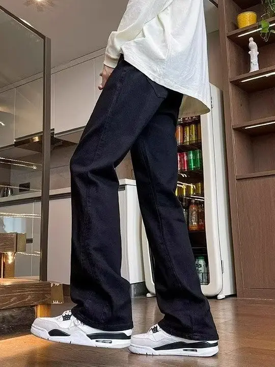 Men's White Slim Fit Jeans with Black Sneakers - Image 4
