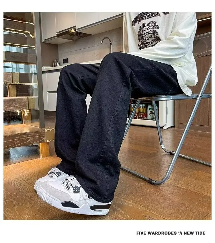Men's White Slim Fit Jeans with Black Sneakers — feature 4