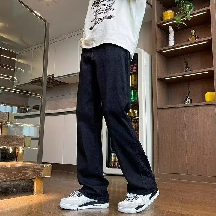 Men's White Slim Fit Jeans with Black Sneakers - Image 2