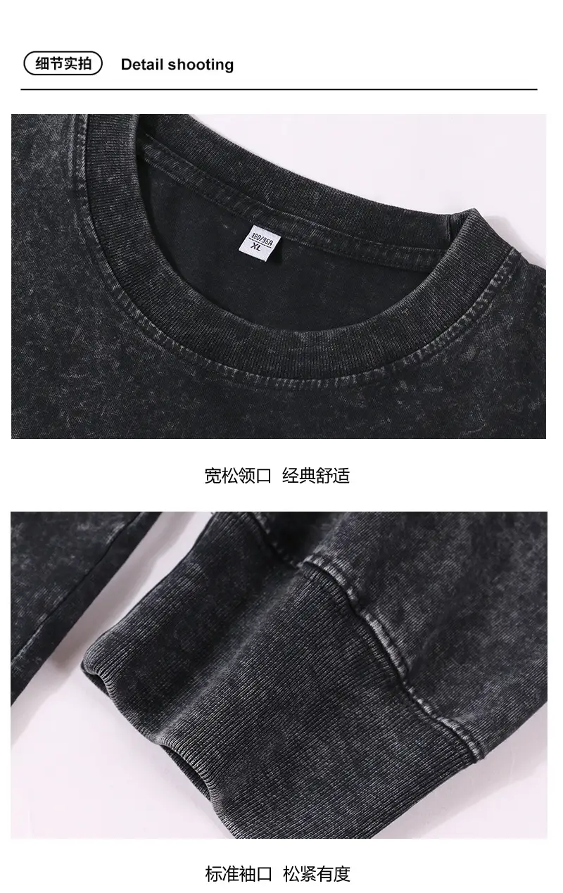 Heavy Cotton Crew Neck T-Shirt Retro Base Wholesale — feature 10