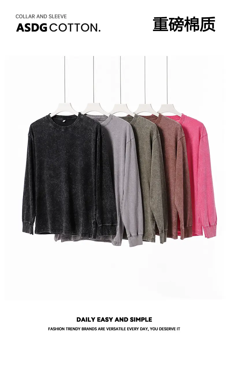 Heavy Cotton Crew Neck T-Shirt Retro Base Wholesale — feature 3