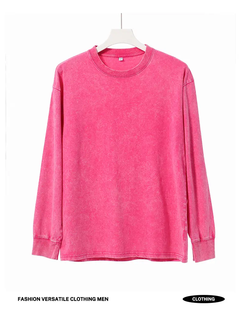Heavy Cotton Crew Neck T-Shirt Retro Base Wholesale — feature 8