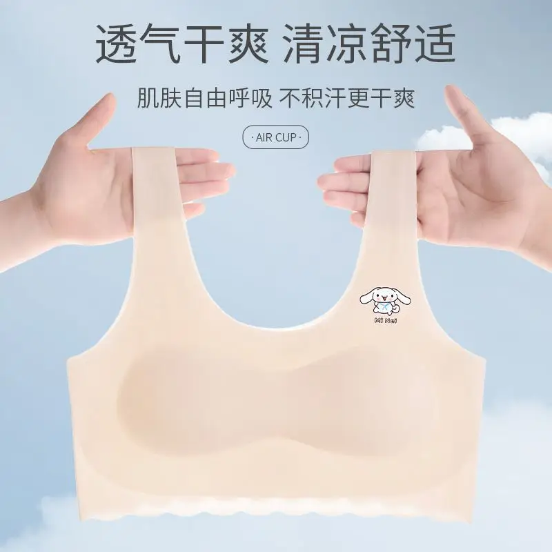 Sports Bra, Puberty Girls' Development Period Girls' Vest with Breast Pads, Girls' Anti-Exposure Vest
