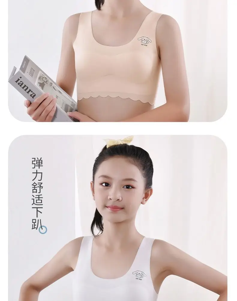 Sports Bra, Puberty Girls' Development Period Girls' Vest with Breast Pads, Girls' Anti-Exposure Vest — feature 21
