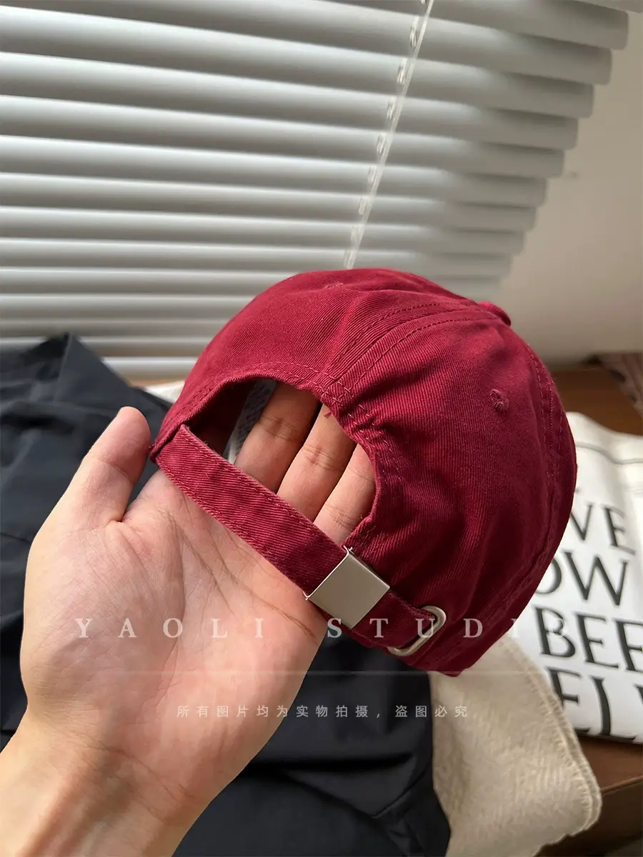 Women Baseball Cap with Hole Embroidery Tan Big Head Sunshade — feature 20