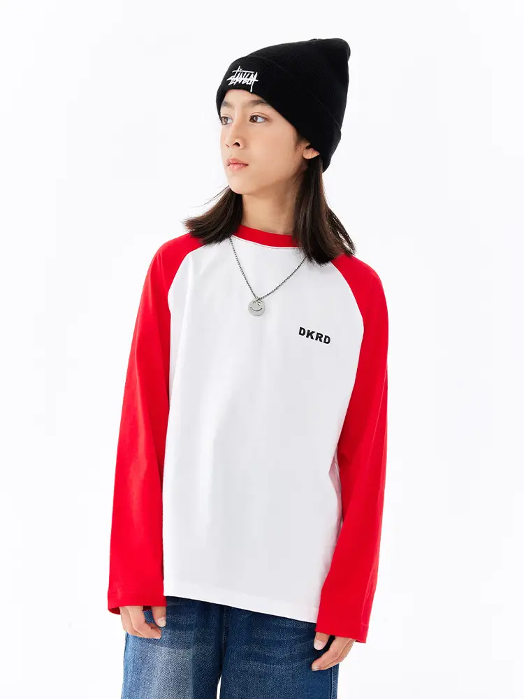 Retro American Style Kids T-Shirt White Black Cotton Big Size - Image 5