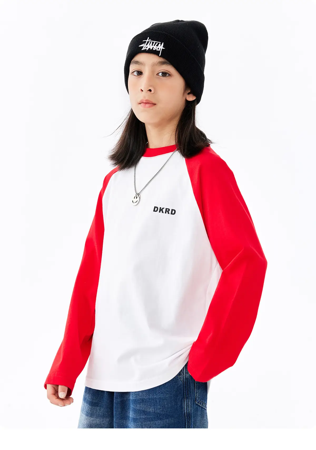 Retro American Style Kids T-Shirt White Black Cotton Big Size — feature 25