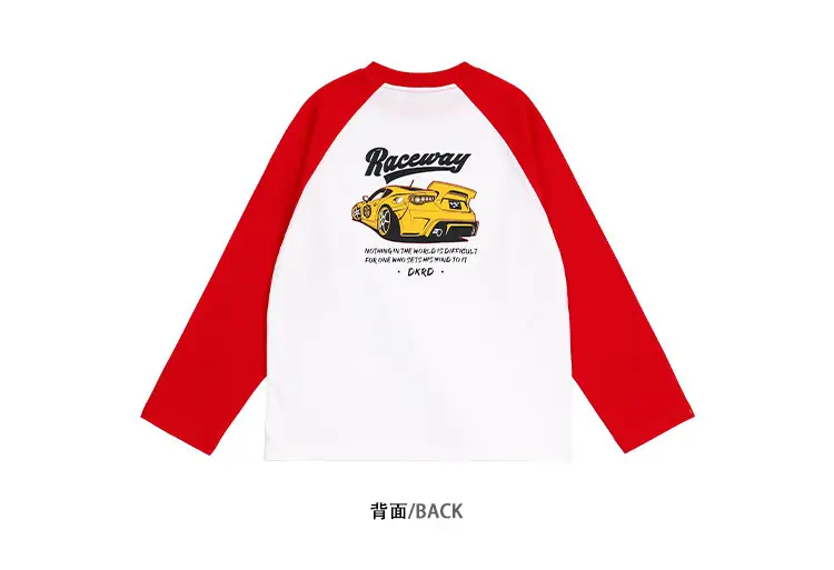 Retro American Style Kids T-Shirt White Black Cotton Big Size — feature 28