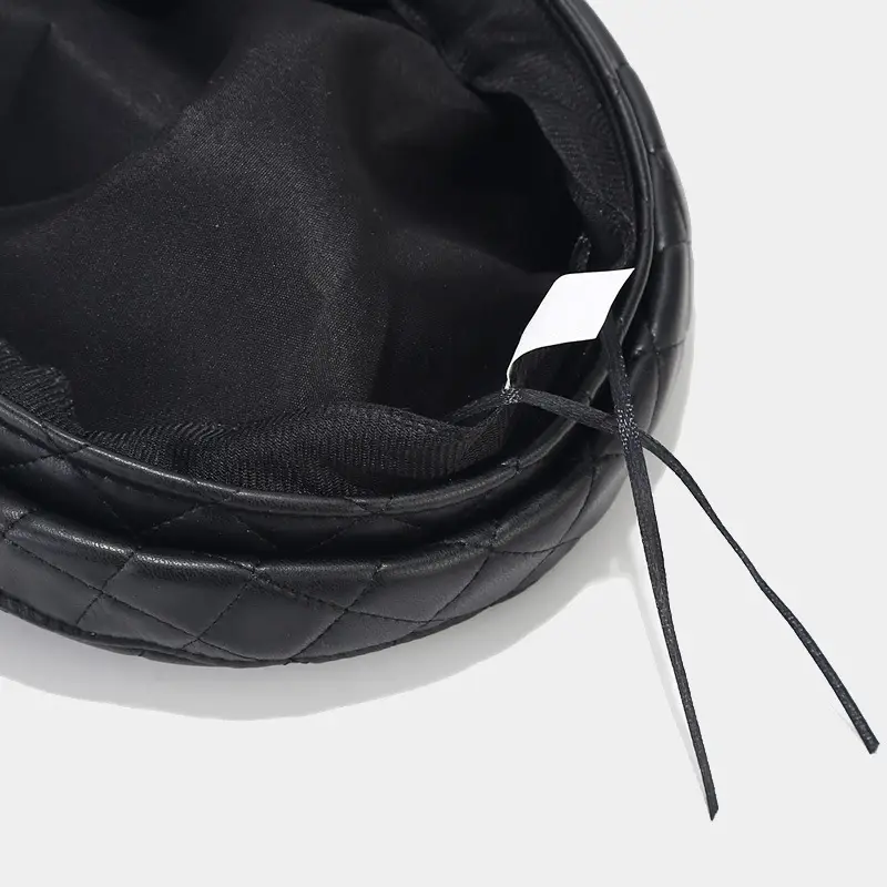 Navy Plaid Chain Cap for Women Winter Army Style — feature 7