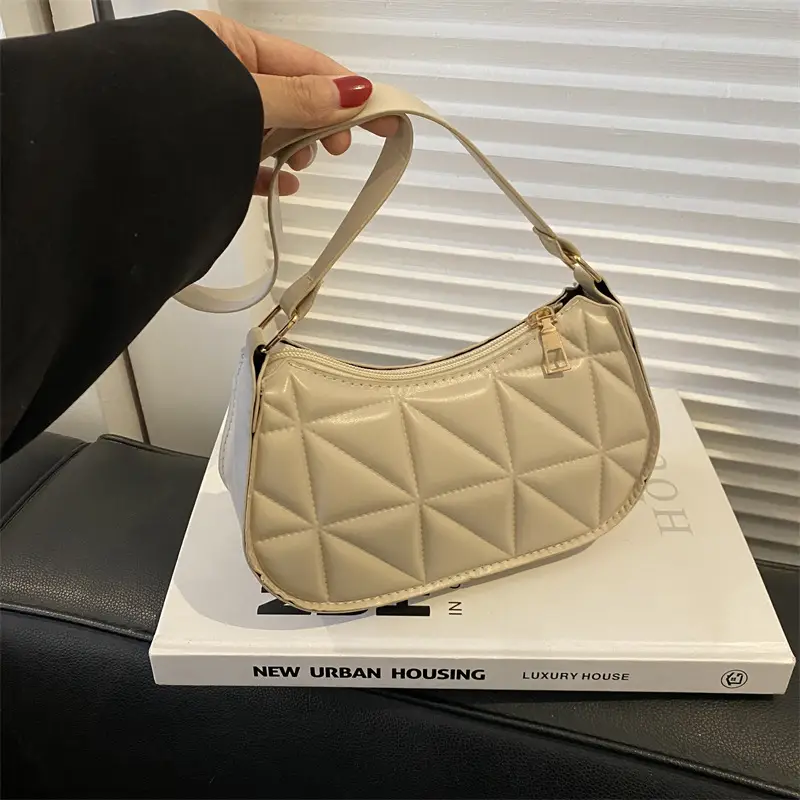 Black Rhombic Shoulder Bag Women 2023 Winter - Image 6