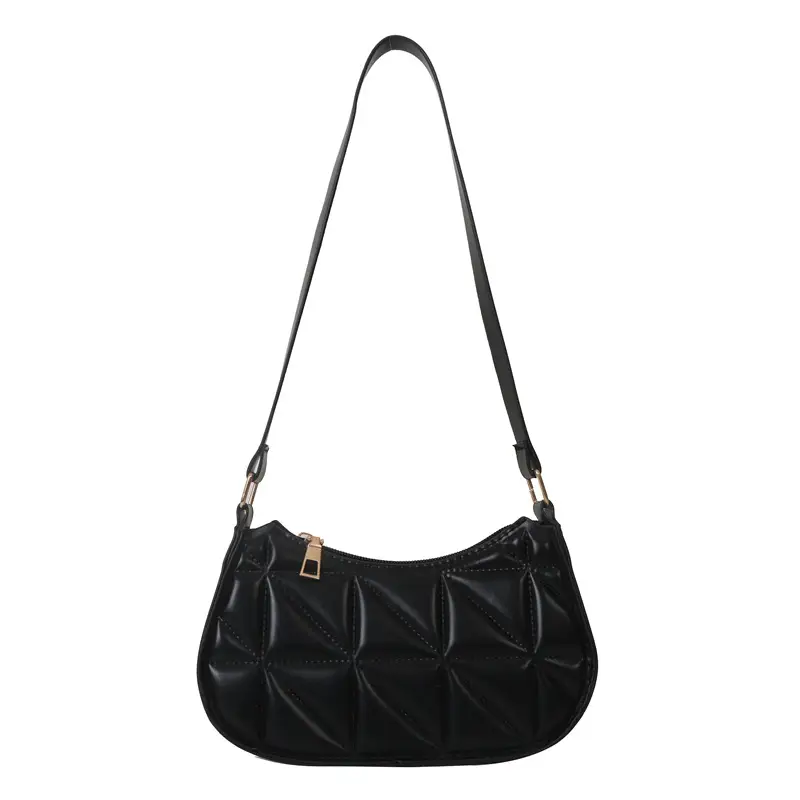 Black Rhombic Shoulder Bag Women 2023 Winter - Image 9