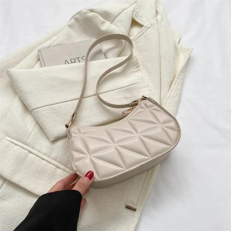 Black Rhombic Shoulder Bag Women 2023 Winter - Image 3