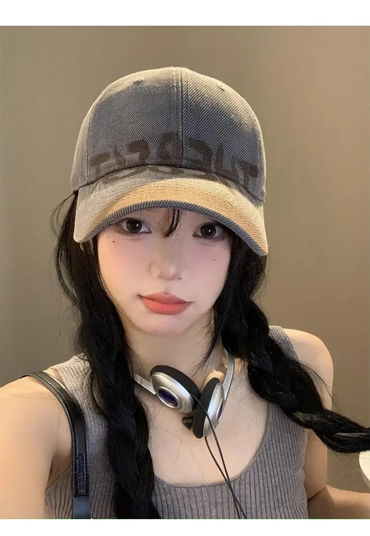 Washed Red Letter Baseball Cap Women Large — feature 6