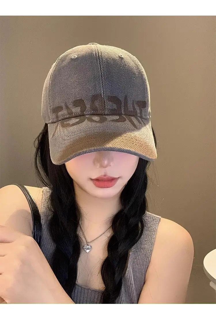 Washed Red Letter Baseball Cap Women Large — feature 7