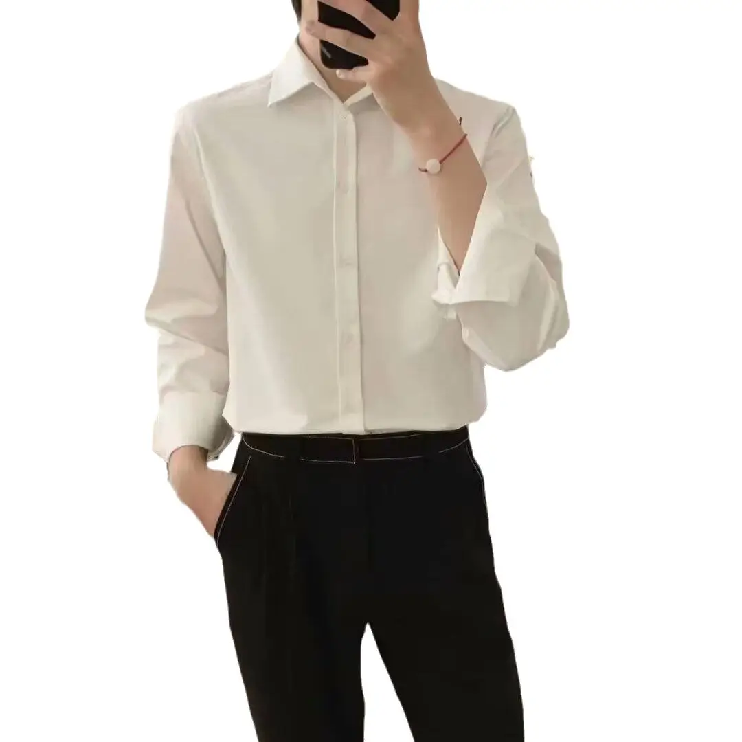 Men's Long Sleeve Black Shirt with Grey Pants - Image 8