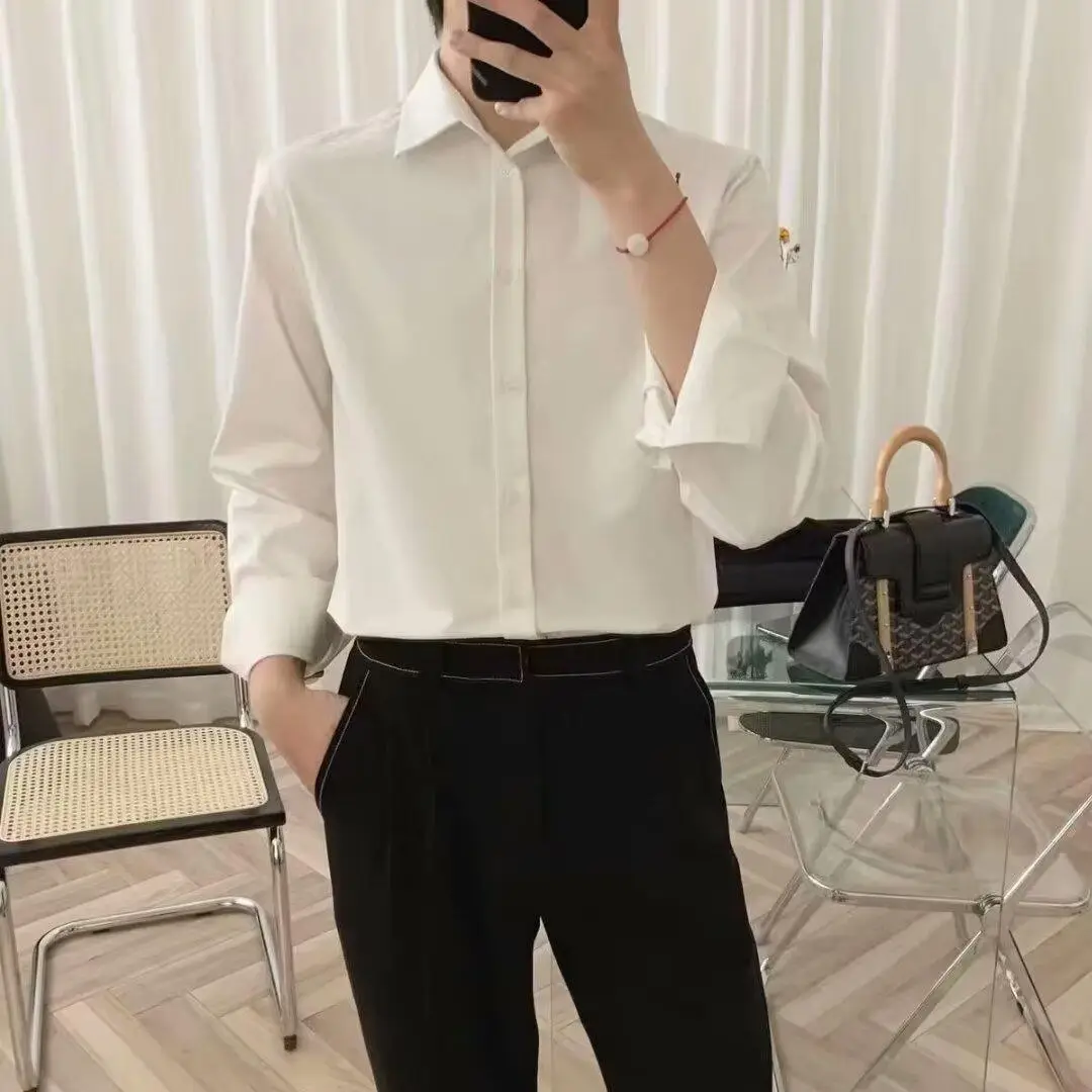 Men's Long Sleeve Black Shirt with Grey Pants — feature 6