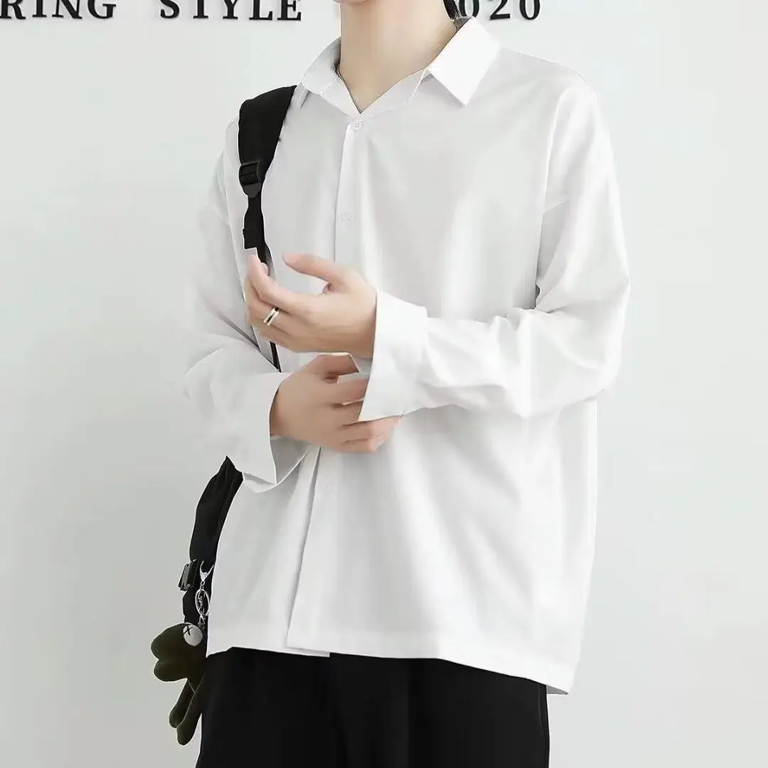 Men's Long Sleeve Black Shirt with Grey Pants — feature 8