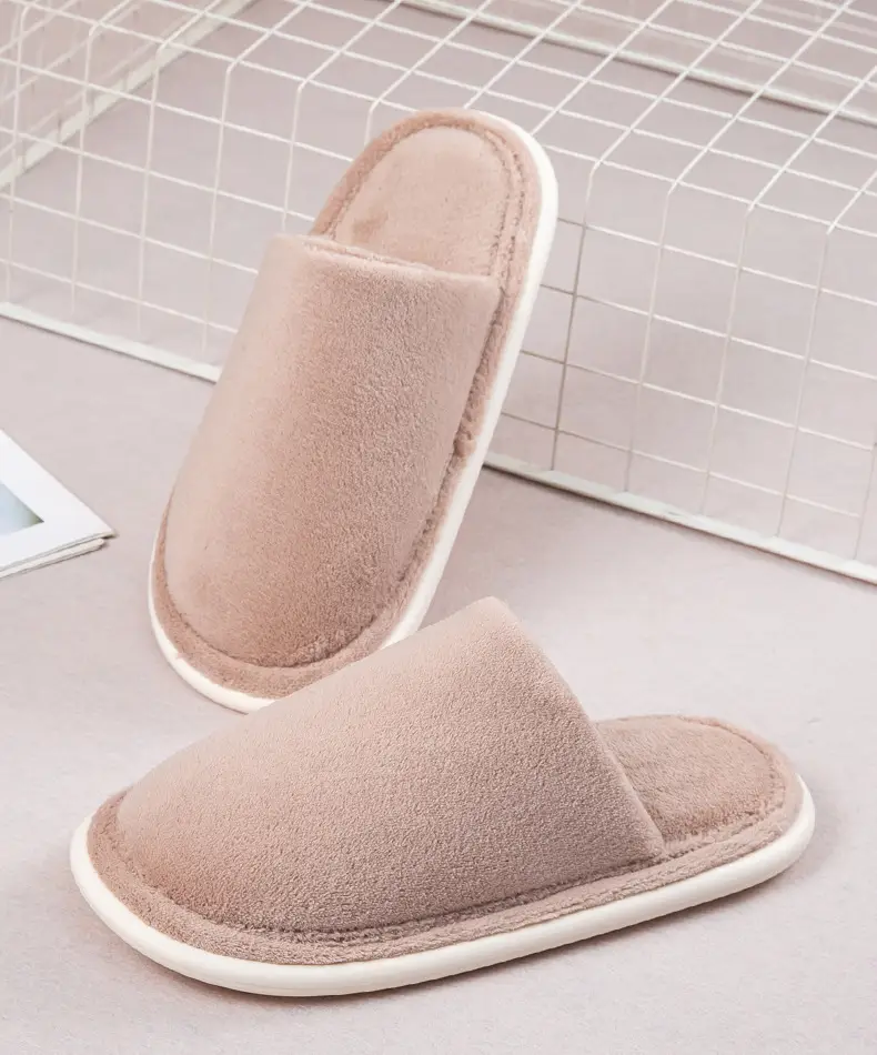 Cotton Slippers Autumn and Winter Couple Indoor Warm Bedroom Soft Sole Non-slip fleece-lined Thickened Coral Fleece Slippers Home Shoes — feature 18