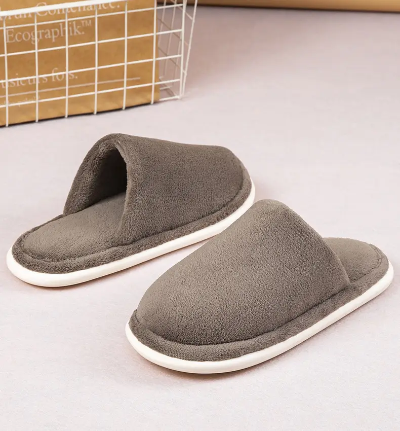 Cotton Slippers Autumn and Winter Couple Indoor Warm Bedroom Soft Sole Non-slip fleece-lined Thickened Coral Fleece Slippers Home Shoes — feature 19