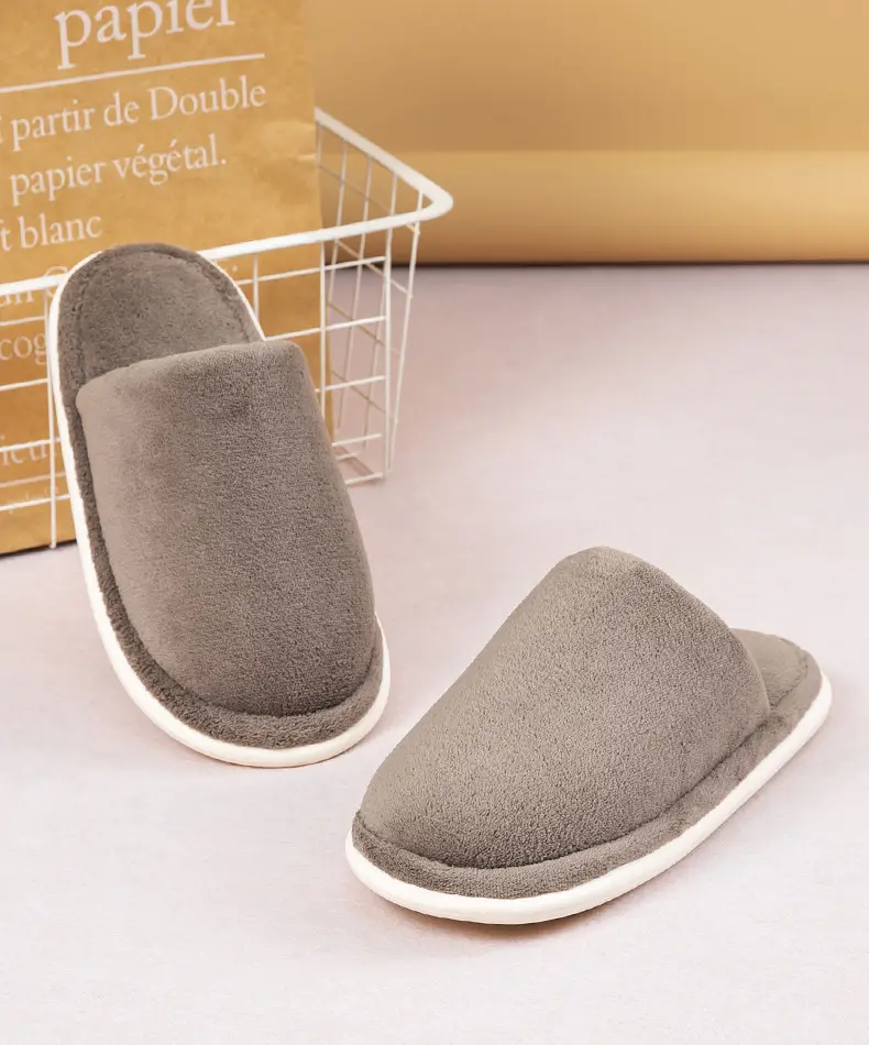 Cotton Slippers Autumn and Winter Couple Indoor Warm Bedroom Soft Sole Non-slip fleece-lined Thickened Coral Fleece Slippers Home Shoes — feature 20