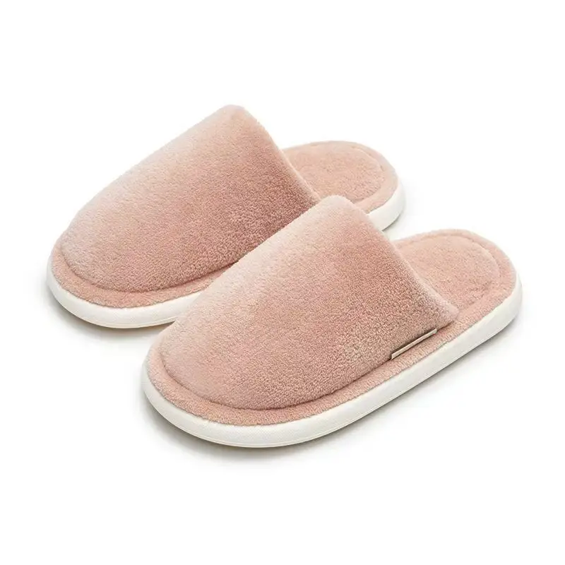 Cotton Slippers Autumn and Winter Couple Indoor Warm Bedroom Soft Sole Non-slip fleece-lined Thickened Coral Fleece Slippers Home Shoes