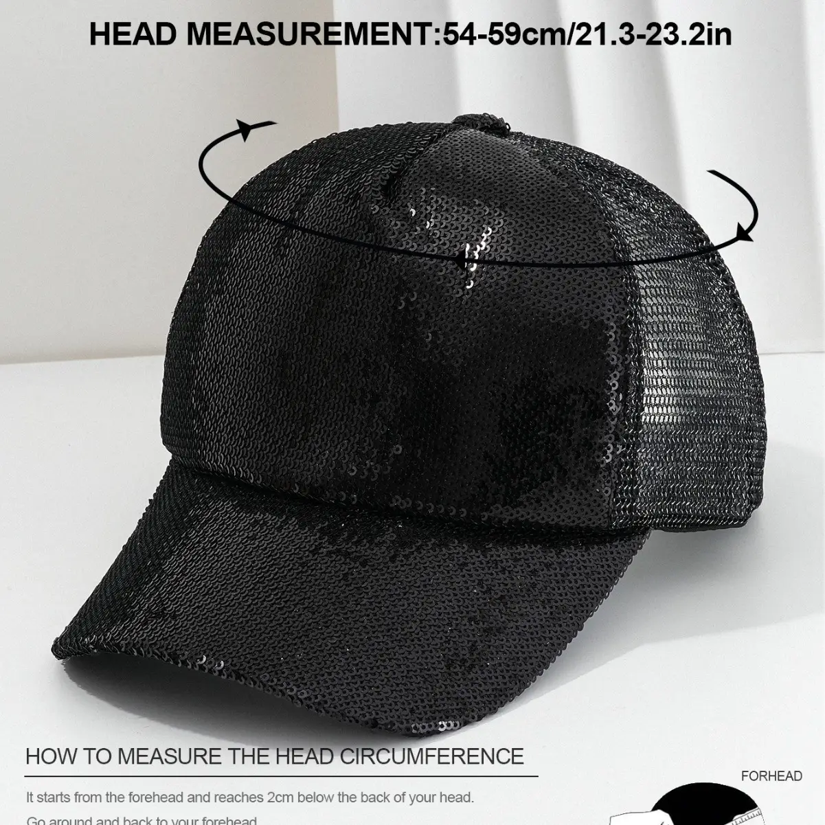 Shiny Blue Sequin Baseball Cap for Men Women - Image 6